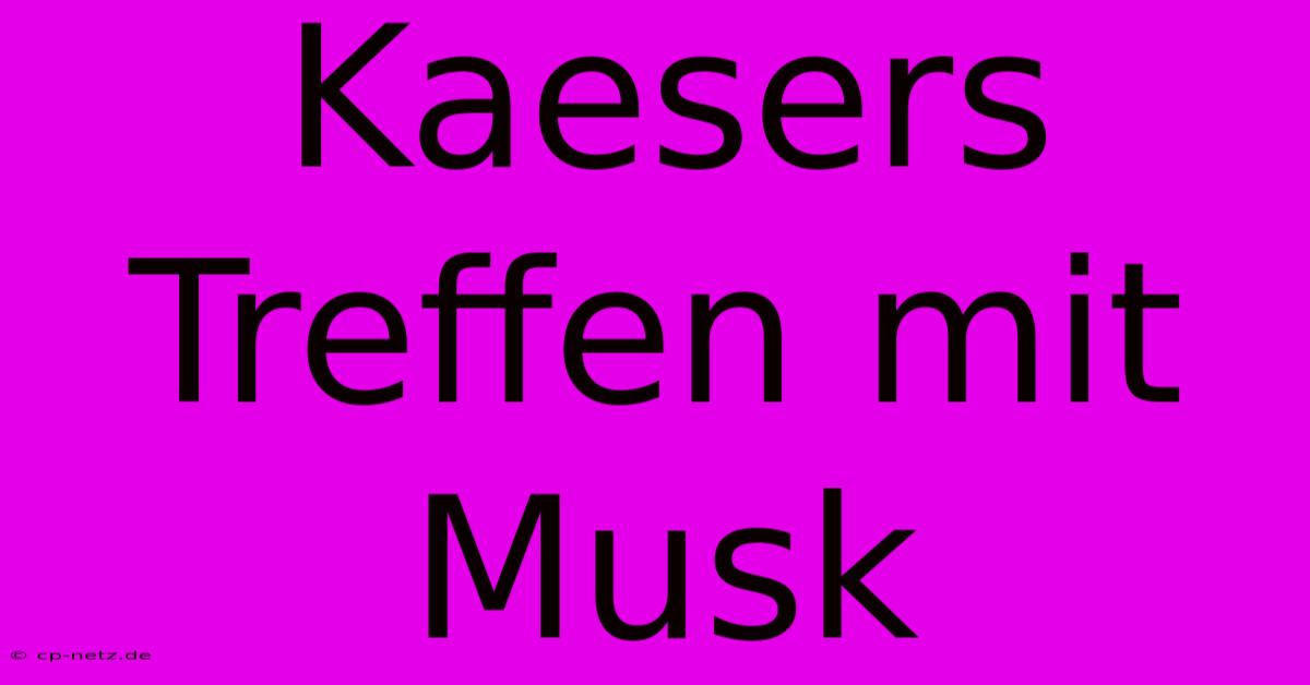 Kaesers Treffen Mit Musk