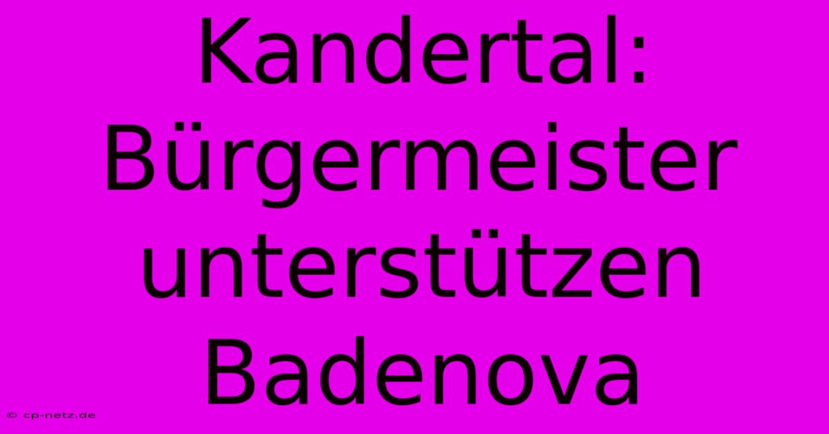 Kandertal: Bürgermeister Unterstützen Badenova