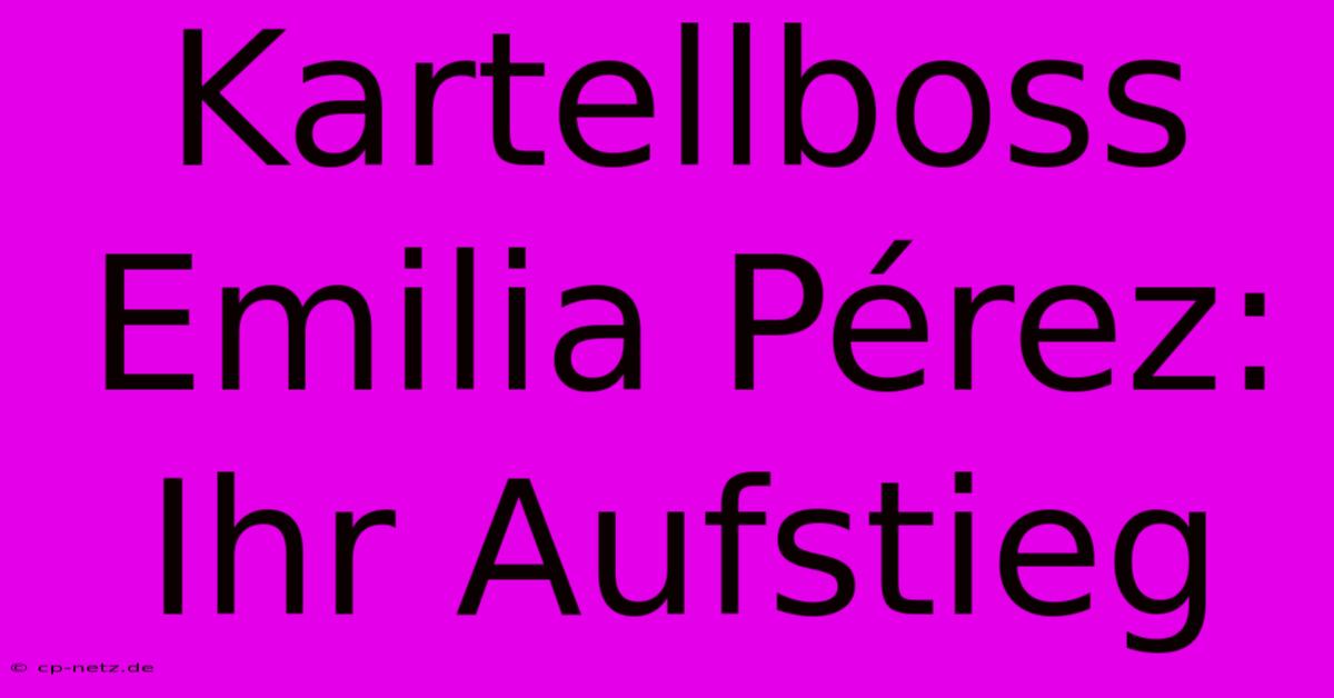 Kartellboss Emilia Pérez: Ihr Aufstieg