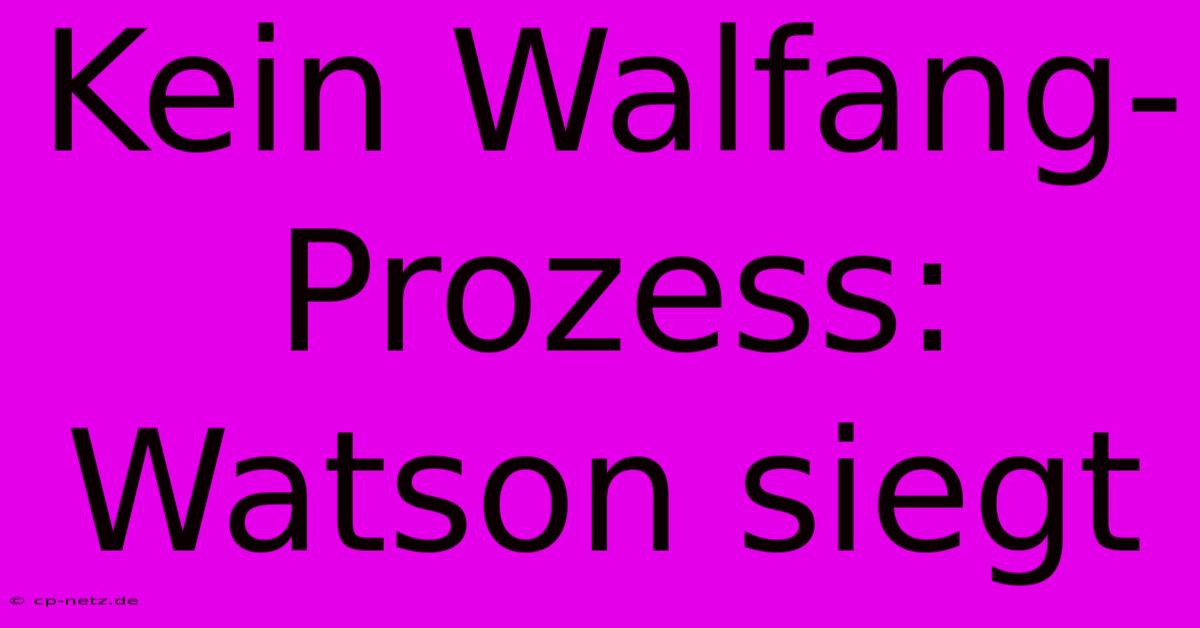 Kein Walfang-Prozess: Watson Siegt