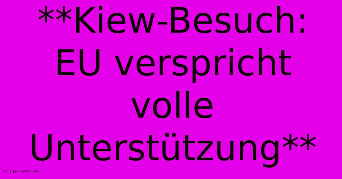 **Kiew-Besuch: EU Verspricht Volle Unterstützung**