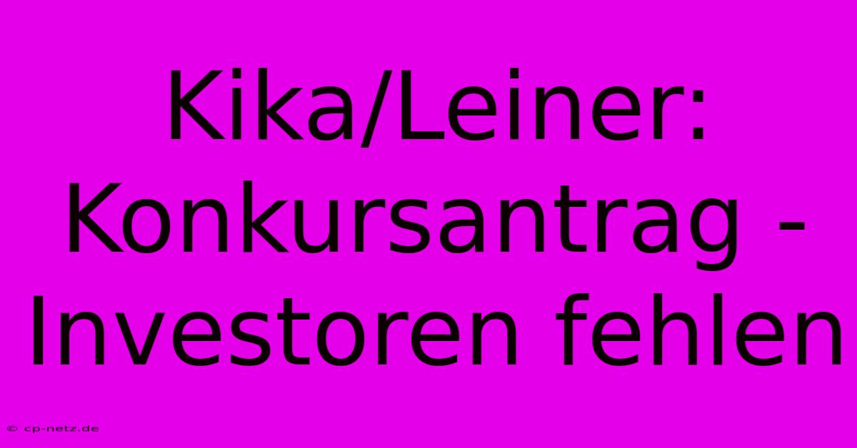 Kika/Leiner: Konkursantrag - Investoren Fehlen