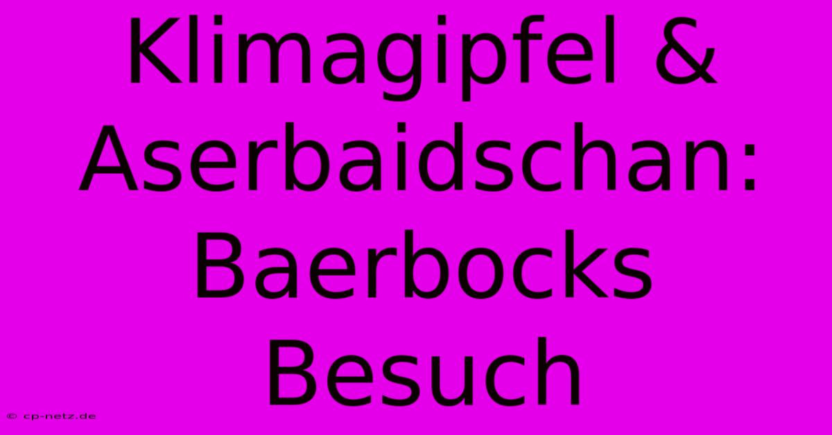 Klimagipfel & Aserbaidschan: Baerbocks Besuch