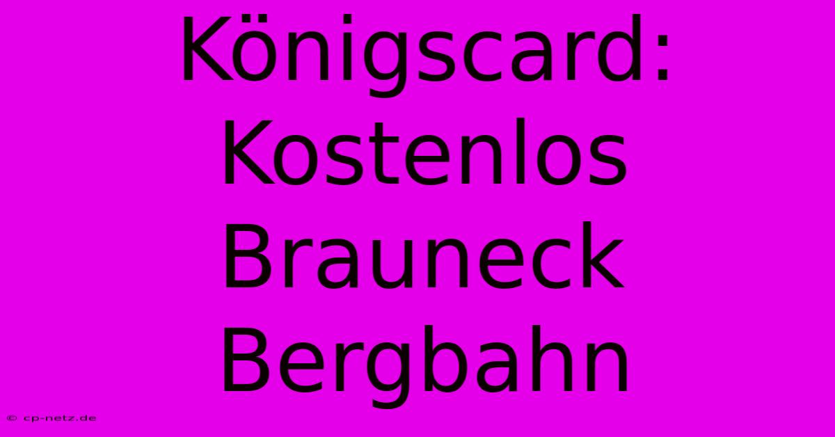 Königscard: Kostenlos Brauneck Bergbahn