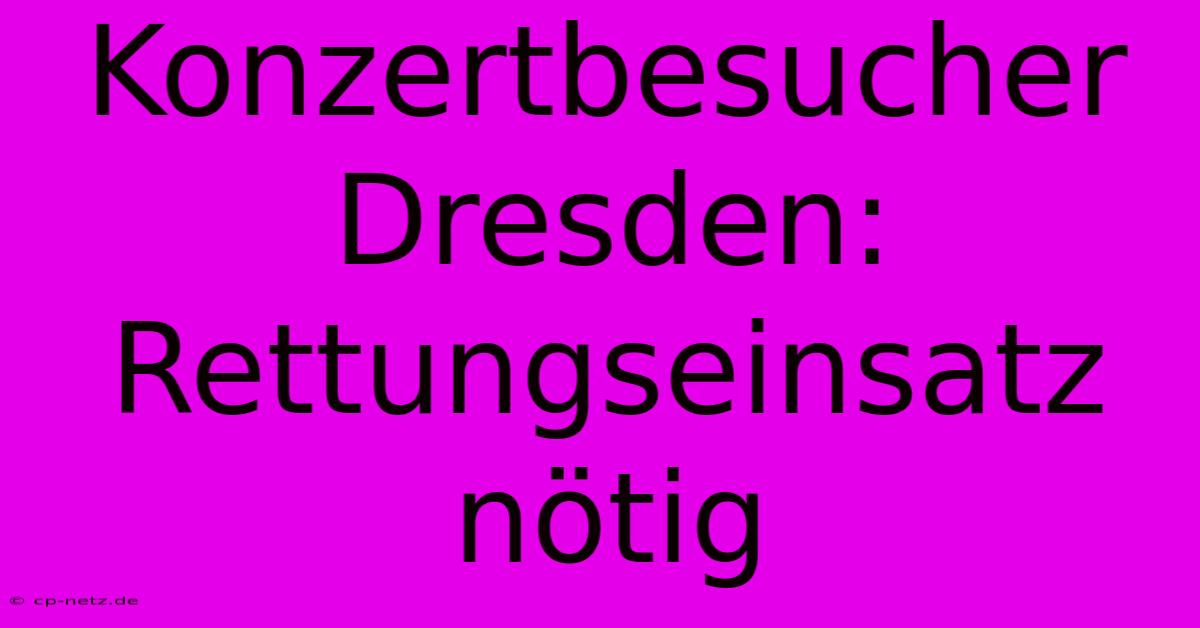 Konzertbesucher Dresden:  Rettungseinsatz Nötig