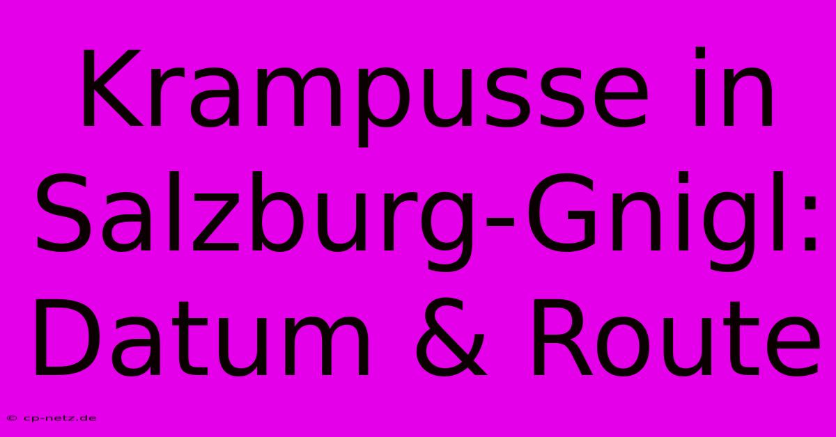 Krampusse In Salzburg-Gnigl:  Datum & Route