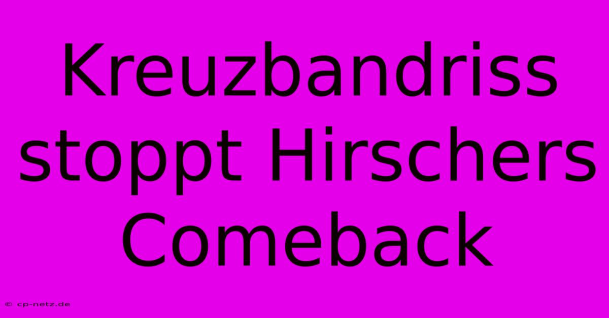 Kreuzbandriss Stoppt Hirschers Comeback