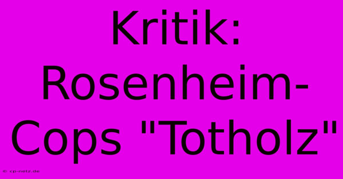 Kritik: Rosenheim-Cops 