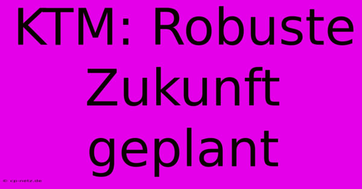 KTM: Robuste Zukunft Geplant