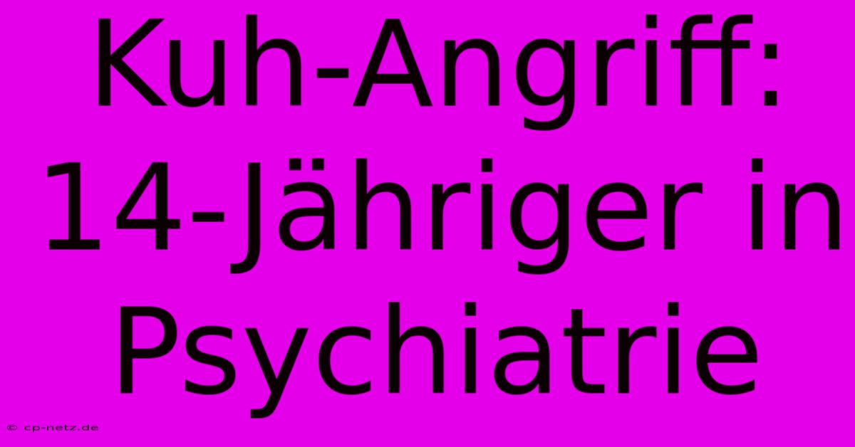 Kuh-Angriff: 14-Jähriger In Psychiatrie