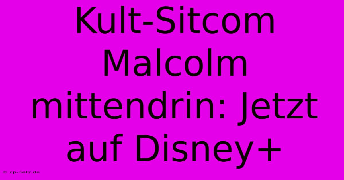 Kult-Sitcom Malcolm Mittendrin: Jetzt Auf Disney+