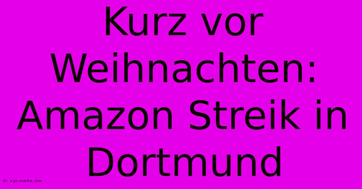 Kurz Vor Weihnachten: Amazon Streik In Dortmund