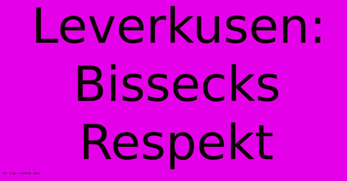 Leverkusen: Bissecks Respekt