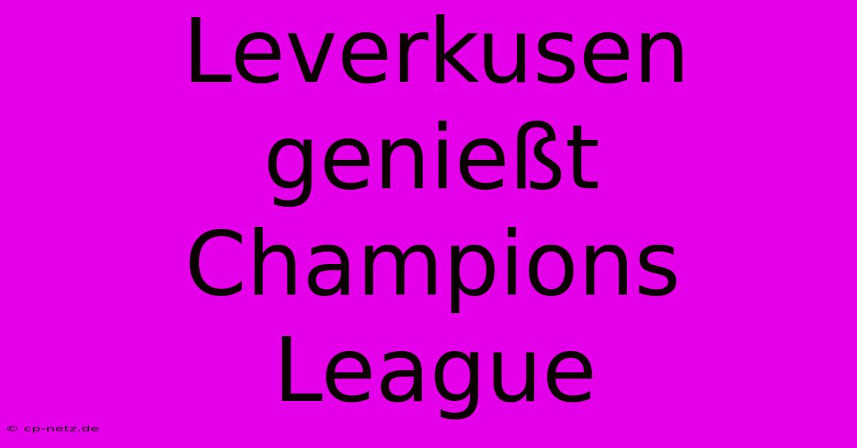 Leverkusen Genießt Champions League