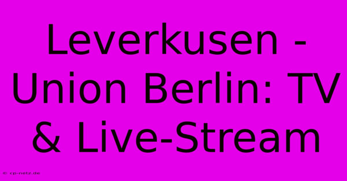 Leverkusen - Union Berlin: TV & Live-Stream