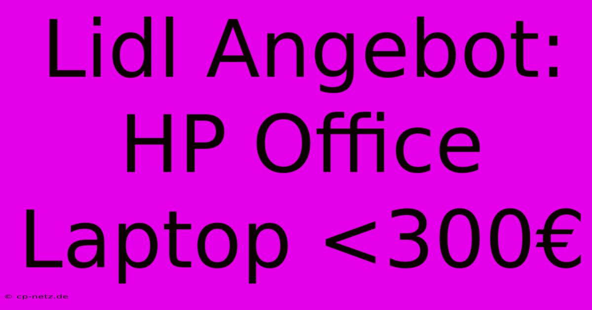 Lidl Angebot: HP Office Laptop <300€