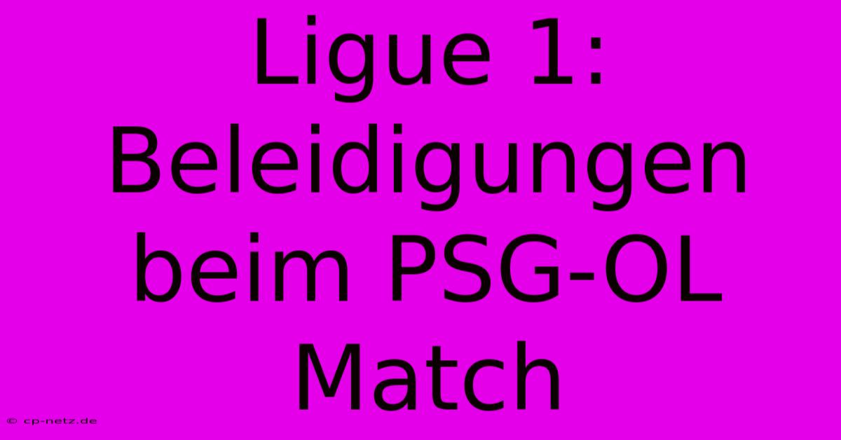 Ligue 1:  Beleidigungen Beim PSG-OL Match