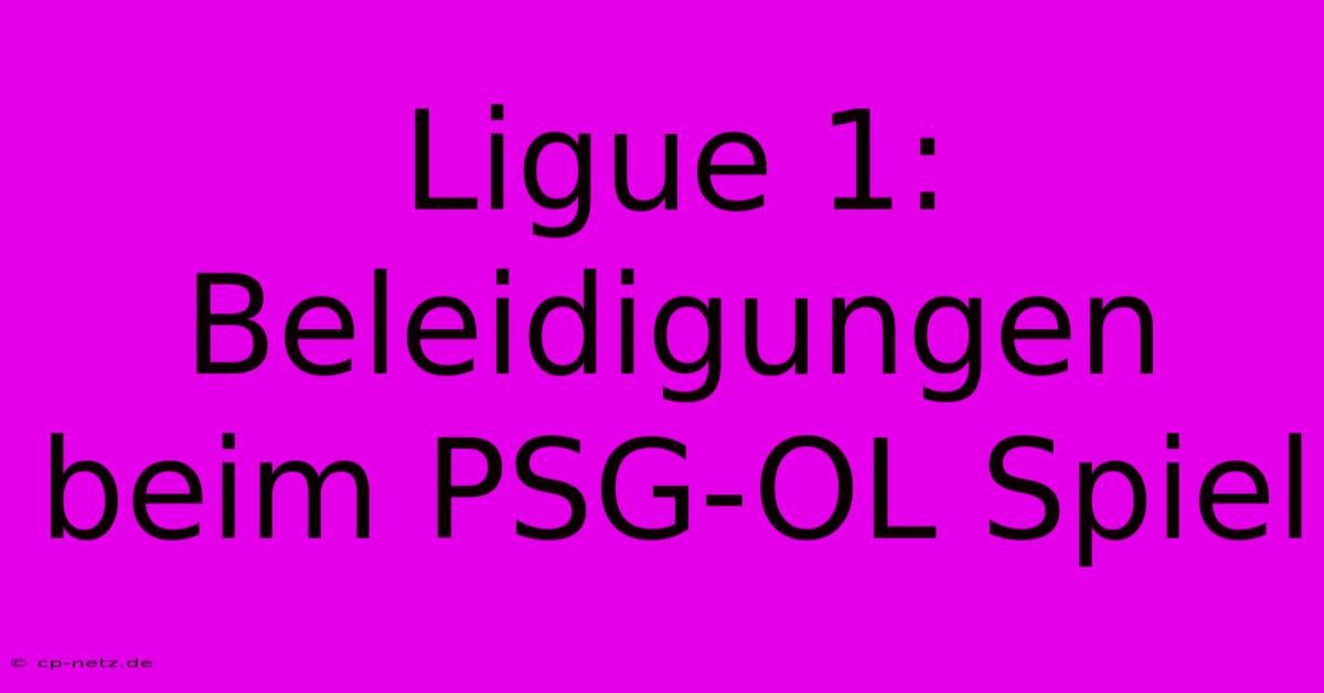 Ligue 1: Beleidigungen Beim PSG-OL Spiel