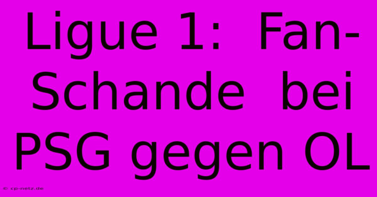 Ligue 1:  Fan-Schande  Bei PSG Gegen OL