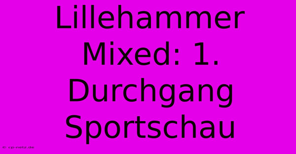 Lillehammer Mixed: 1. Durchgang Sportschau