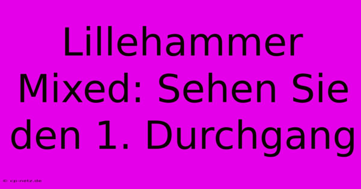 Lillehammer Mixed: Sehen Sie Den 1. Durchgang