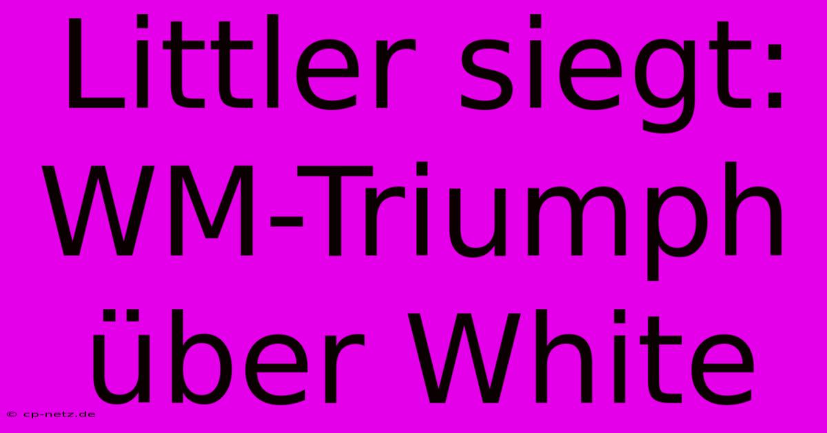 Littler Siegt: WM-Triumph Über White