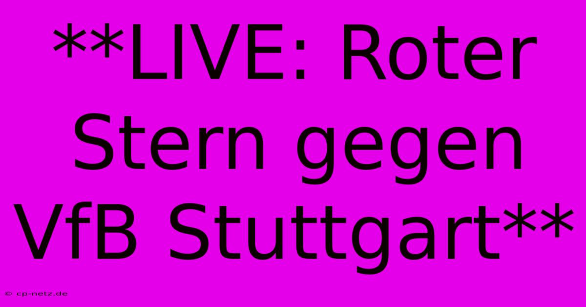 **LIVE: Roter Stern Gegen VfB Stuttgart**