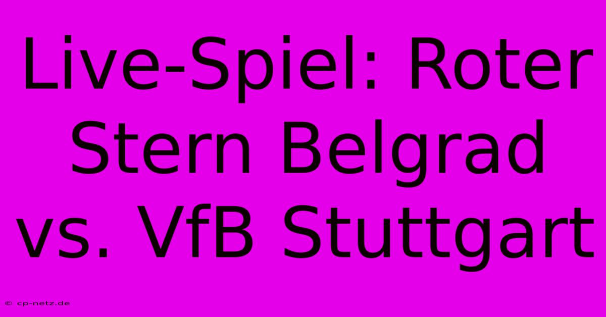 Live-Spiel: Roter Stern Belgrad Vs. VfB Stuttgart