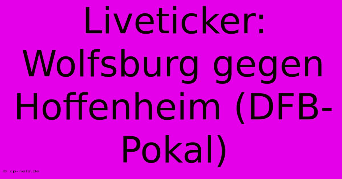 Liveticker: Wolfsburg Gegen Hoffenheim (DFB-Pokal)