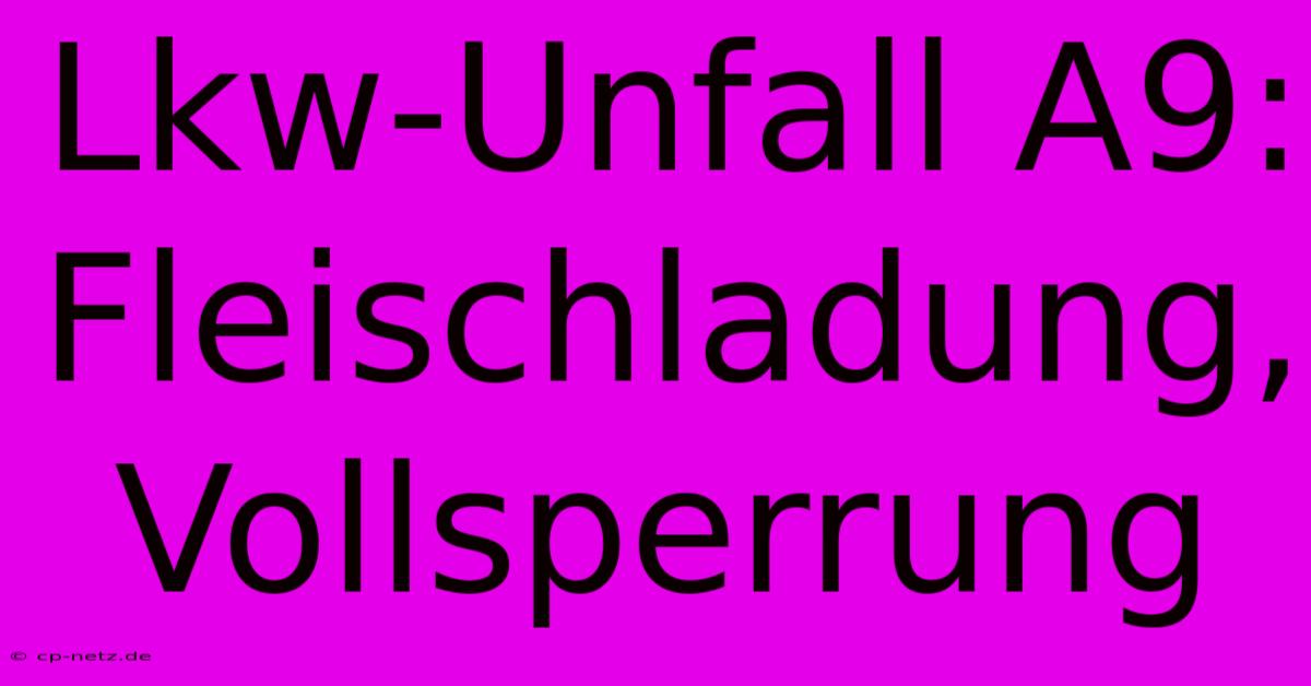 Lkw-Unfall A9: Fleischladung, Vollsperrung