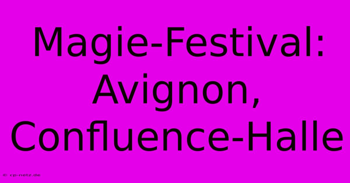 Magie-Festival: Avignon, Confluence-Halle