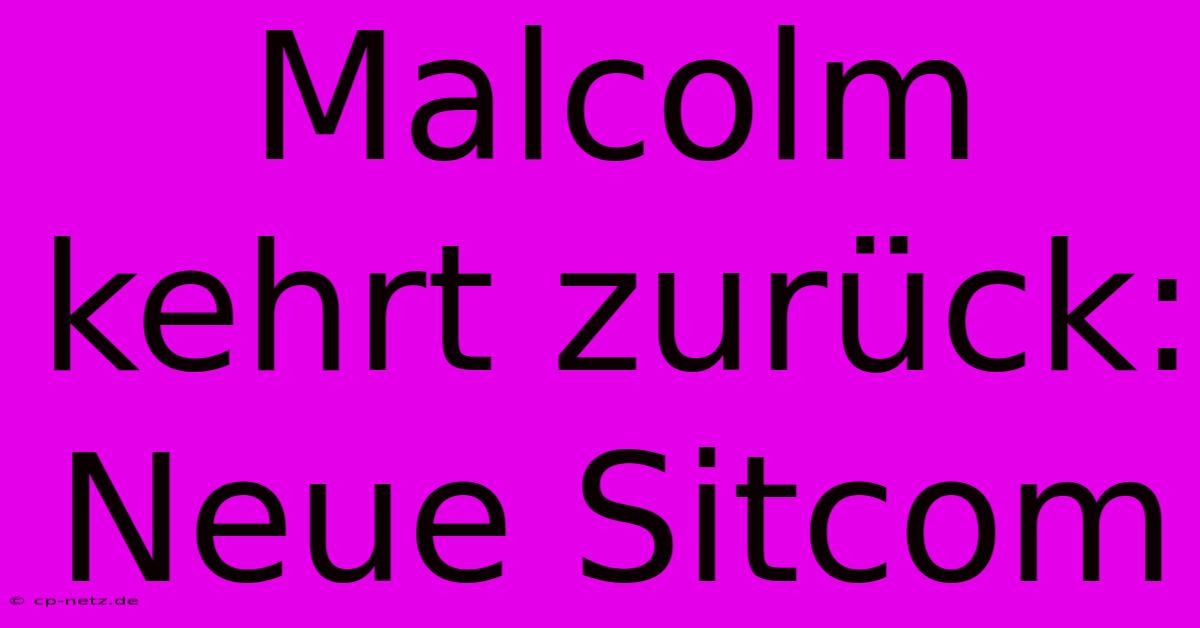 Malcolm Kehrt Zurück: Neue Sitcom