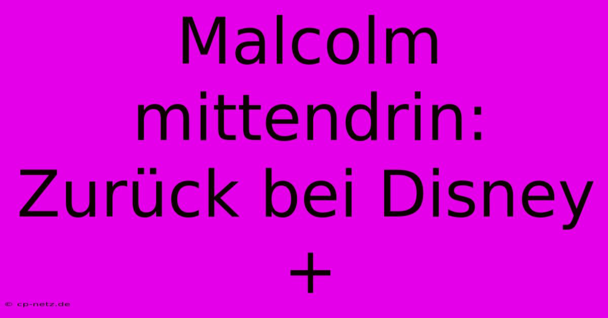 Malcolm Mittendrin: Zurück Bei Disney+