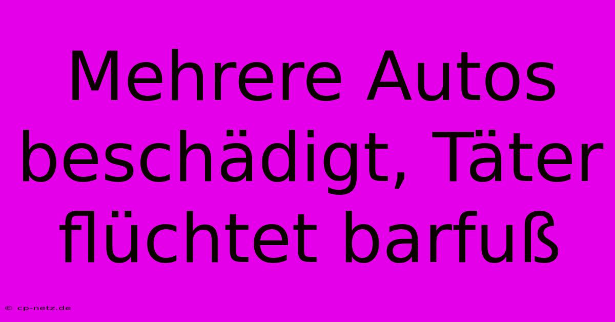 Mehrere Autos Beschädigt, Täter Flüchtet Barfuß