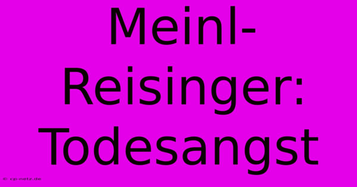 Meinl-Reisinger: Todesangst