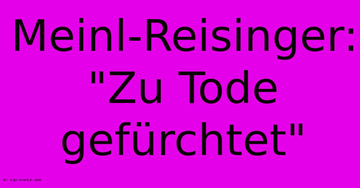 Meinl-Reisinger:  