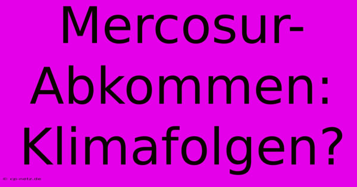 Mercosur-Abkommen: Klimafolgen?