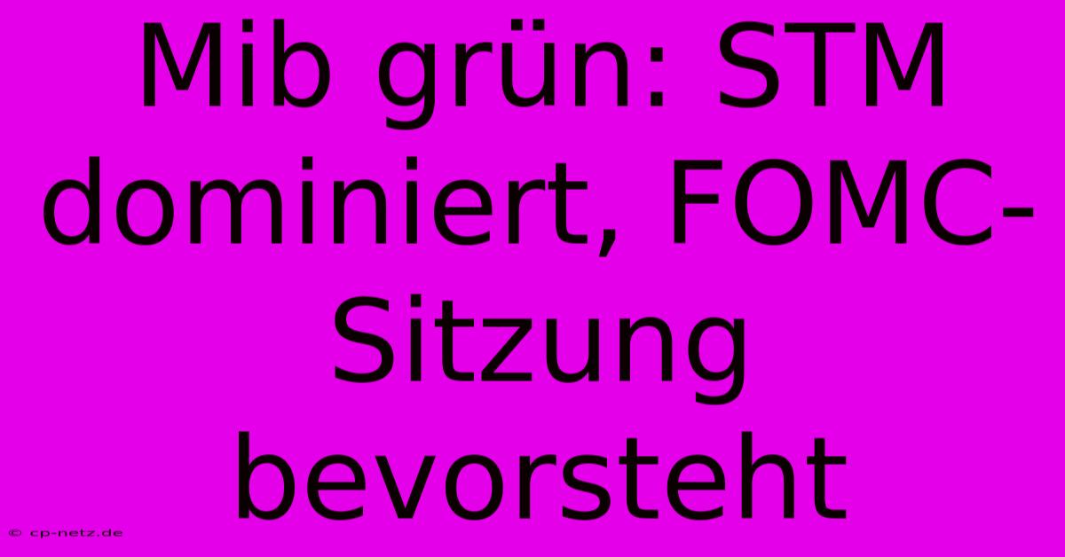 Mib Grün: STM Dominiert, FOMC-Sitzung Bevorsteht