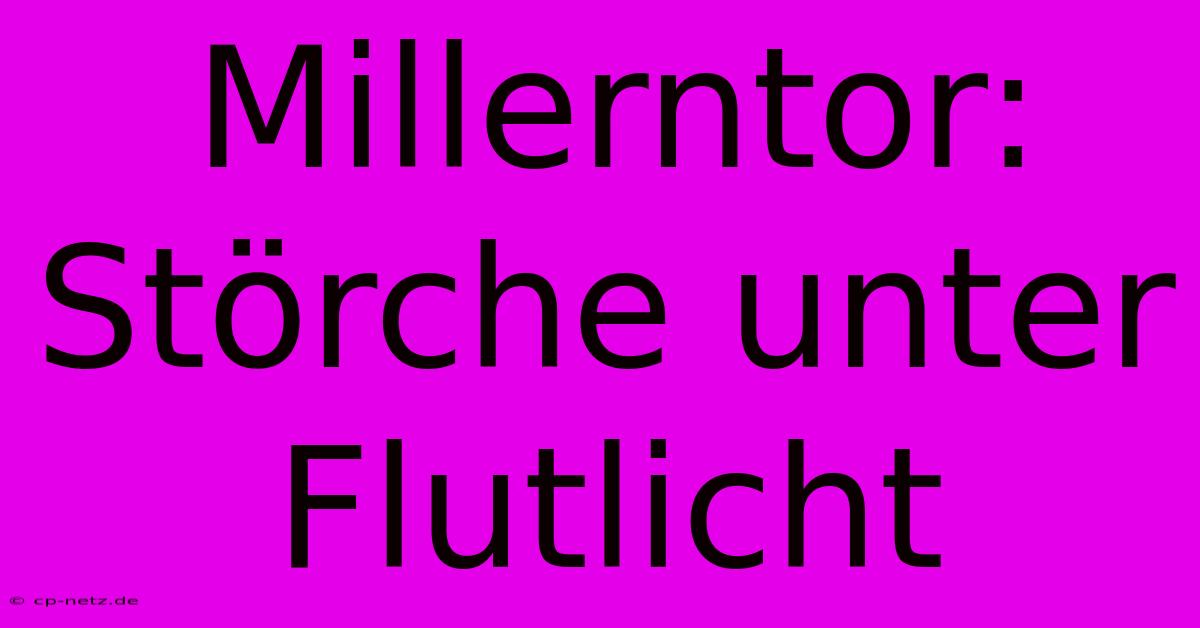 Millerntor: Störche Unter Flutlicht