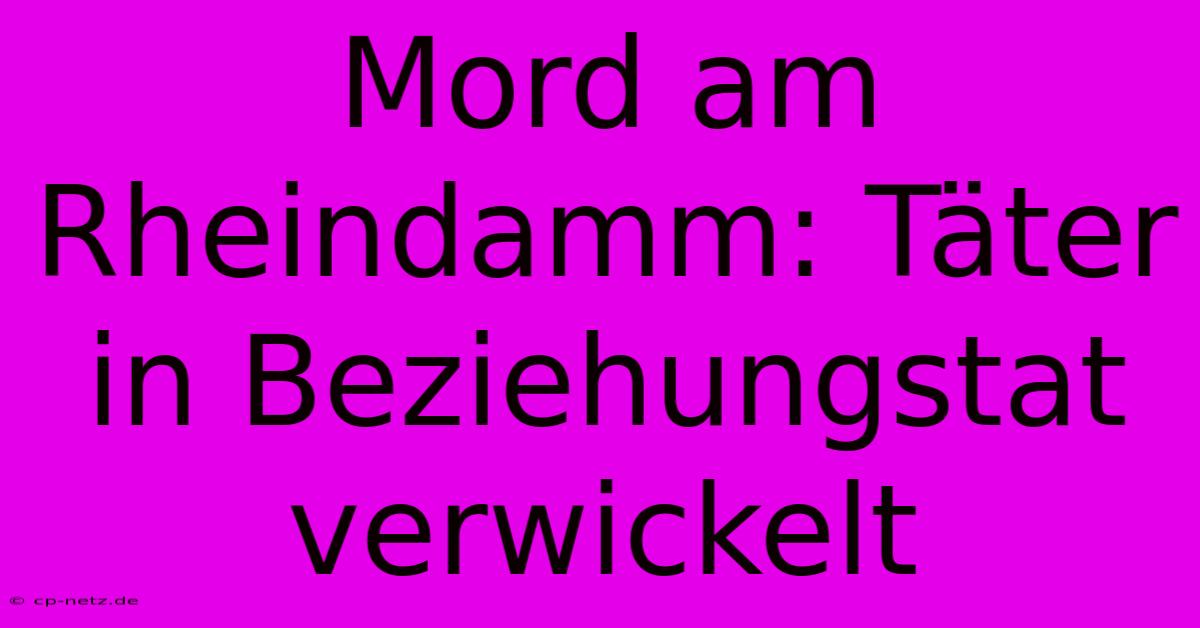Mord Am Rheindamm: Täter In Beziehungstat Verwickelt