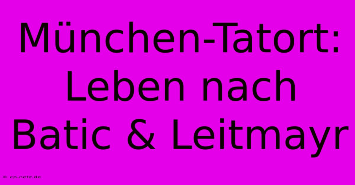 München-Tatort: Leben Nach Batic & Leitmayr