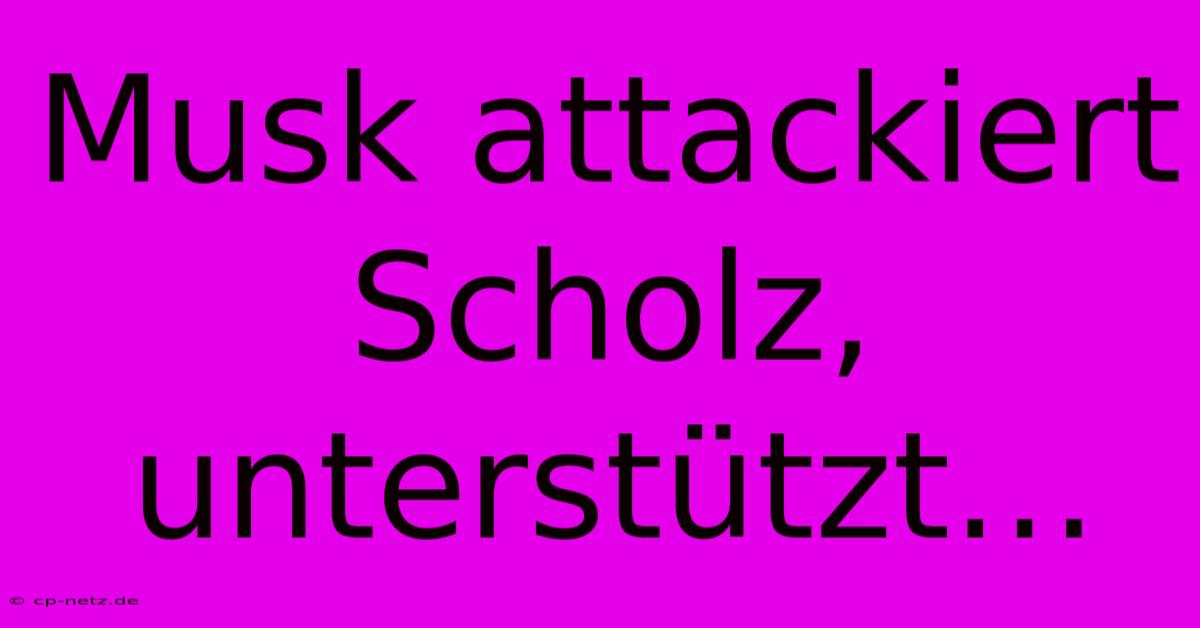 Musk Attackiert Scholz, Unterstützt…