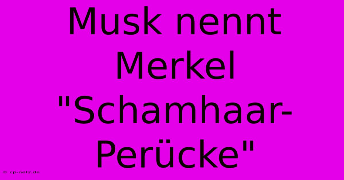 Musk Nennt Merkel 