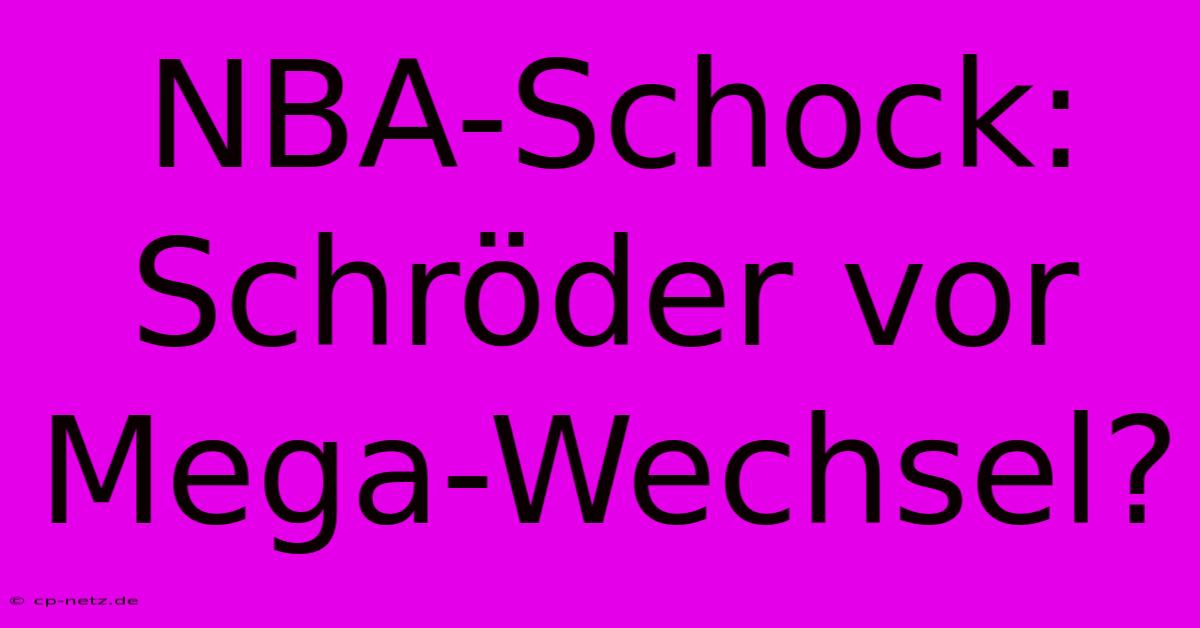 NBA-Schock: Schröder Vor Mega-Wechsel?