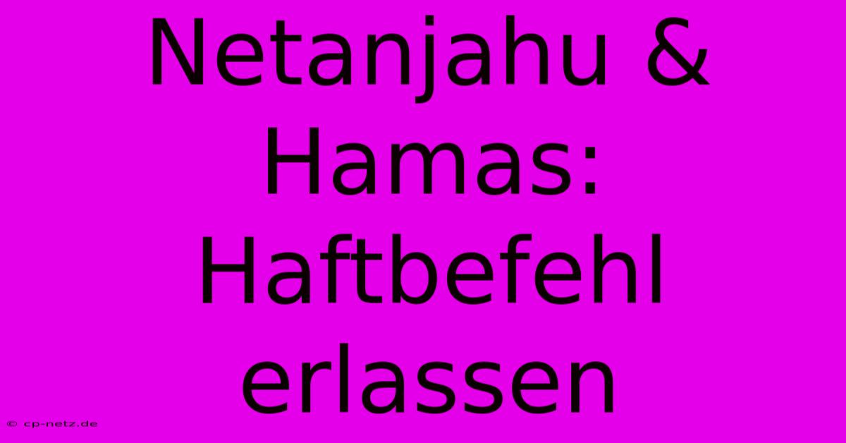 Netanjahu & Hamas: Haftbefehl Erlassen