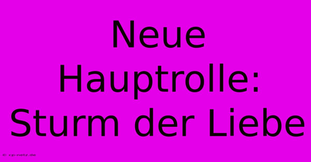 Neue Hauptrolle: Sturm Der Liebe