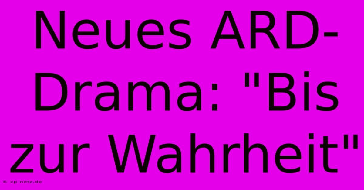 Neues ARD-Drama: 