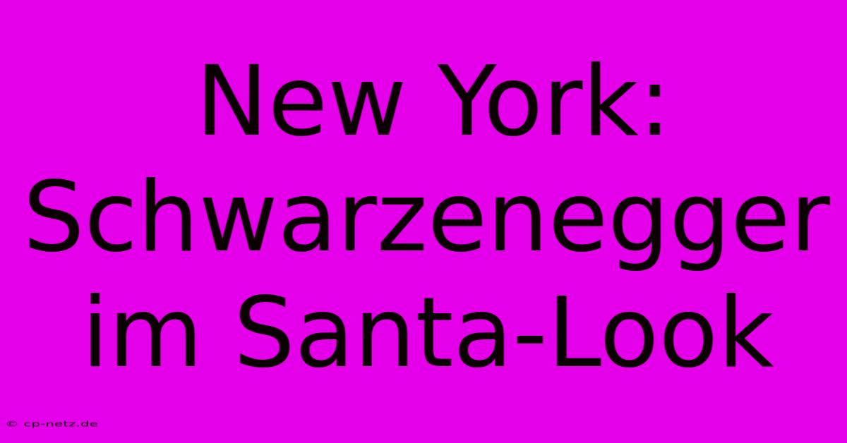 New York: Schwarzenegger Im Santa-Look