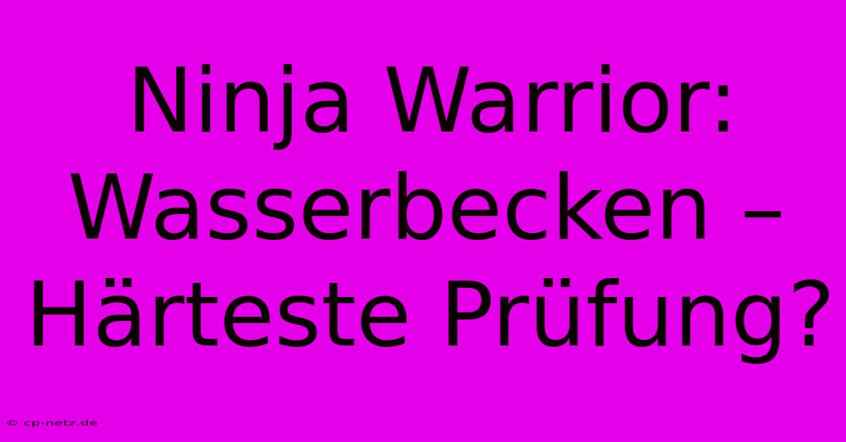 Ninja Warrior: Wasserbecken – Härteste Prüfung?