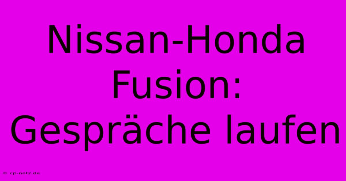 Nissan-Honda Fusion: Gespräche Laufen